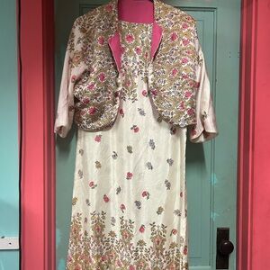 Lovely, vintage, silky dress with matching jacket